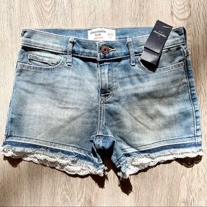 🔥 Abercrombie Kids Girls Jean Shorts 11/12 NWT